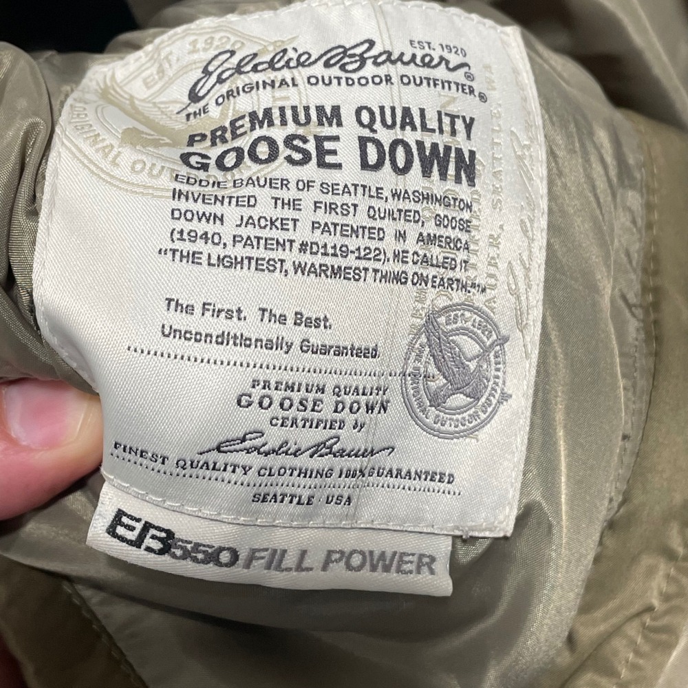 Eddie Bauer Women's Down Puffer Jacket Olive Green XS EB550 Fill - Picture 10 of 11